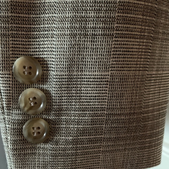Tahari ASL Jacket Career Suit Jacket Lined Glen Plaid Ivory Birchwood Size 8 NWT - Picture 4 of 7